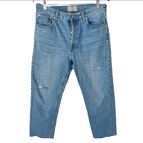 Everlane The Relaxed Straight Fit Jeans In Blue Women’s Sz 28 Reg Organic Cotton - Picture 1 of 8